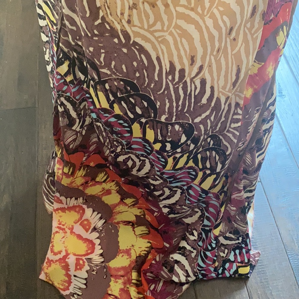 Vintage Anthropologie Butterfly Print Silk Maxi Skirt - Picture 4 of 10